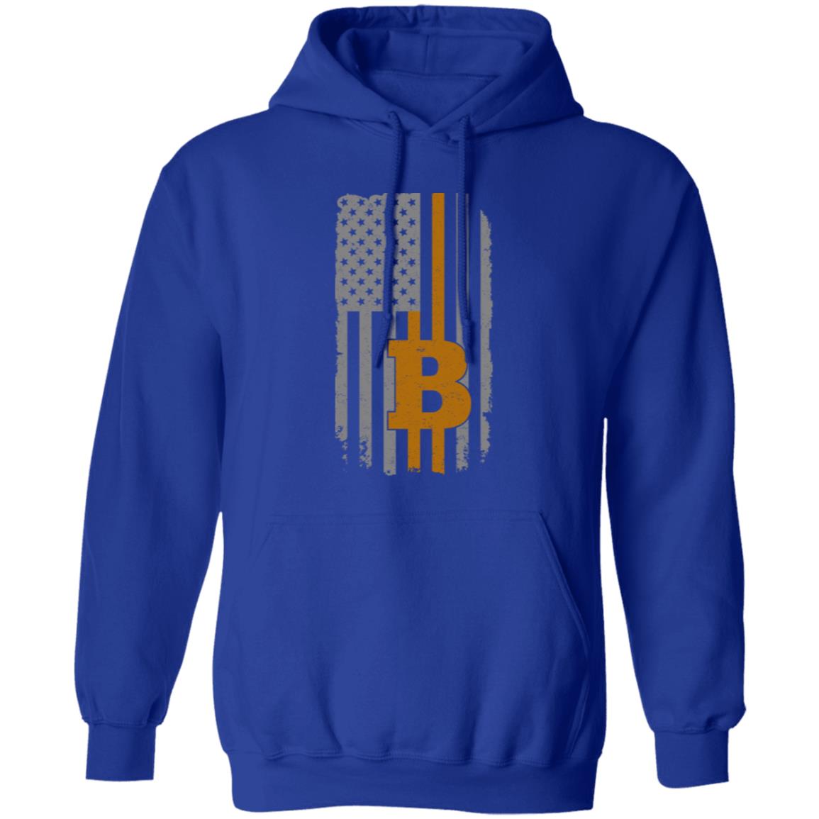 BTC Bitcoin American Flag Pullover Hoodie