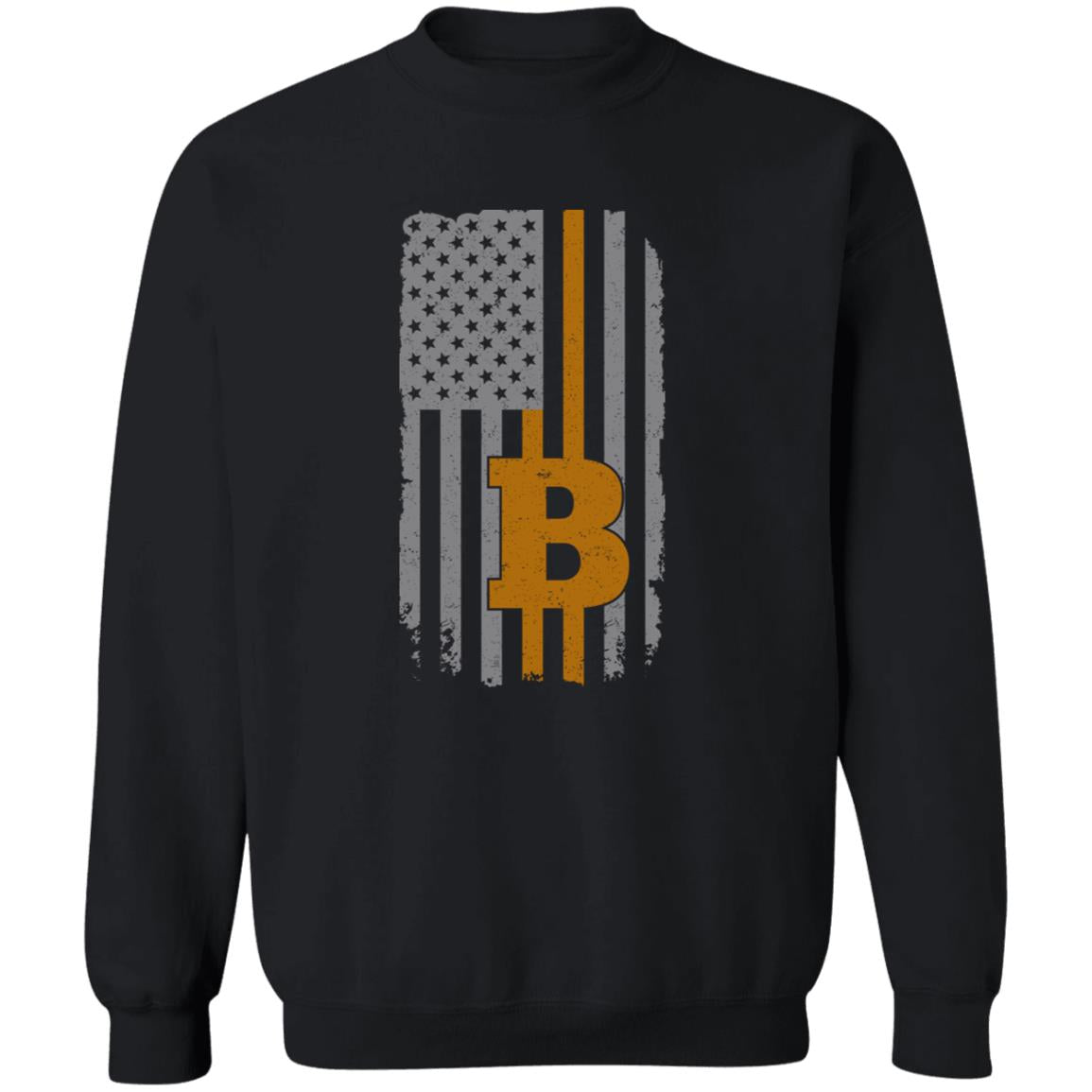 BTC Bitcoin American Flag Crewneck Sweatshirt