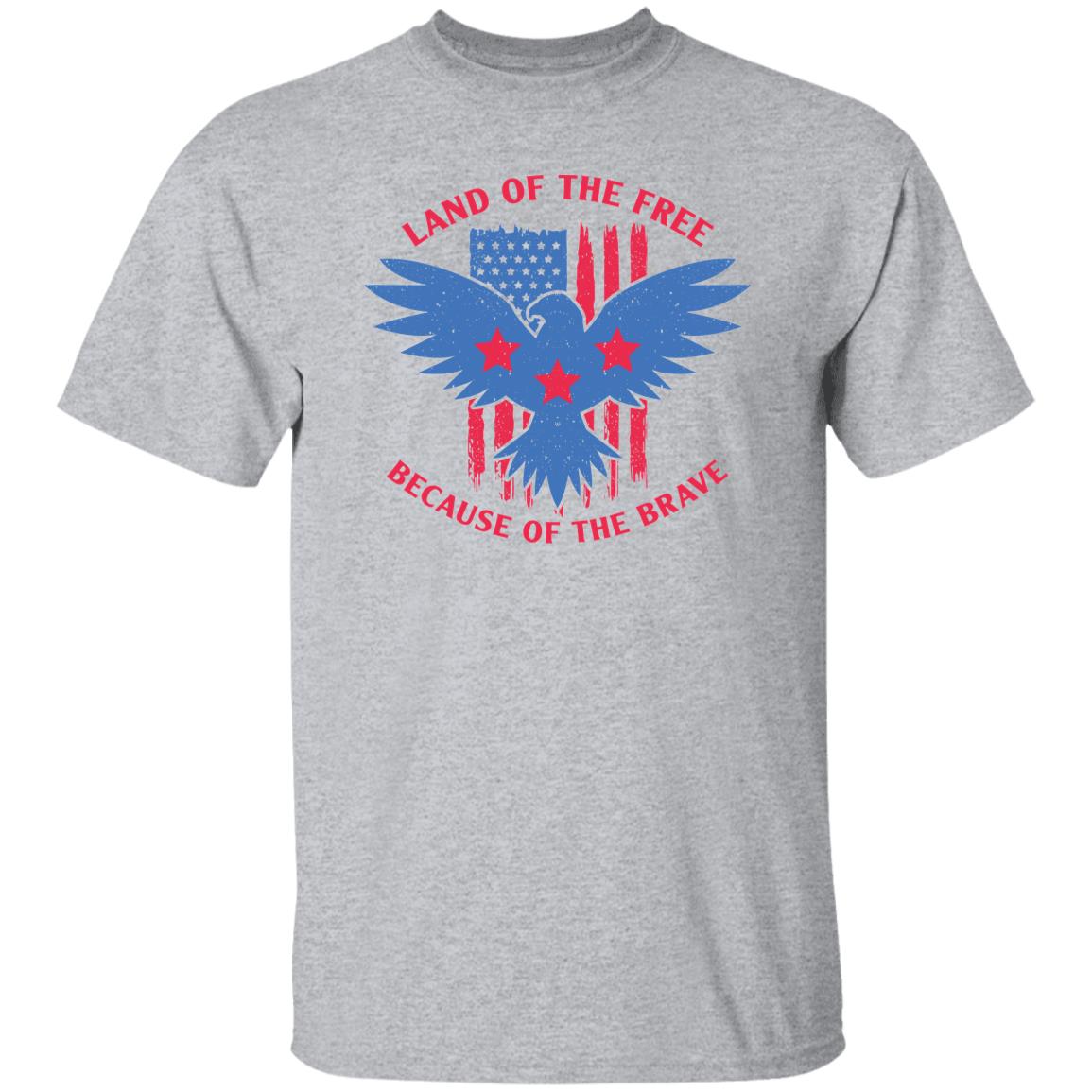 Land of the Free Because of the Brave USA Patriot T-Shirt