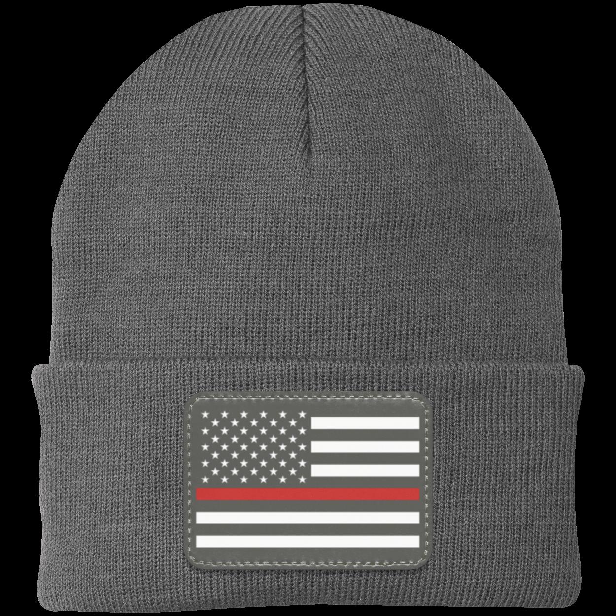 Red Line Firefighter First Responder American Flag Patriot Knit Cap Beanie