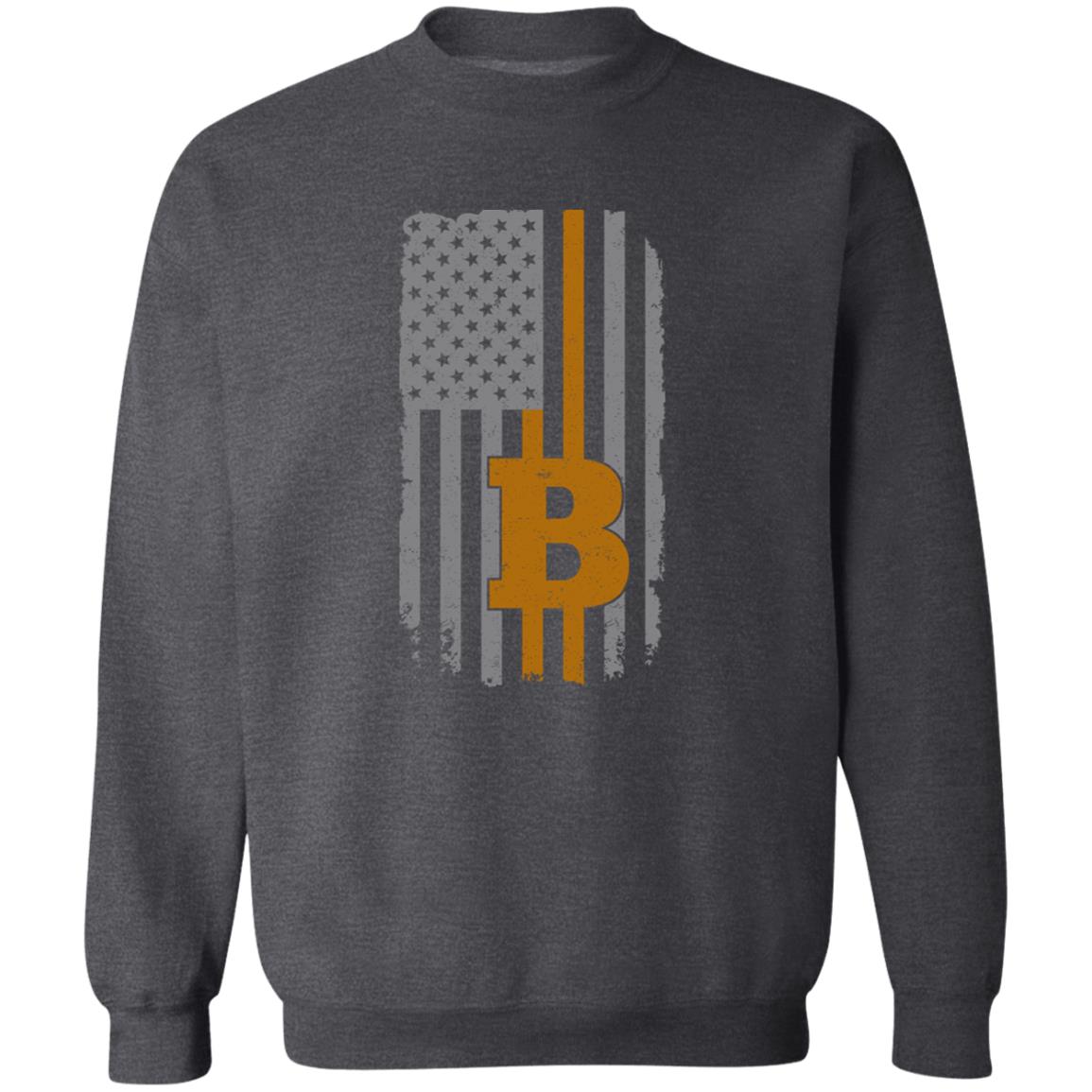 BTC Bitcoin American Flag Crewneck Sweatshirt