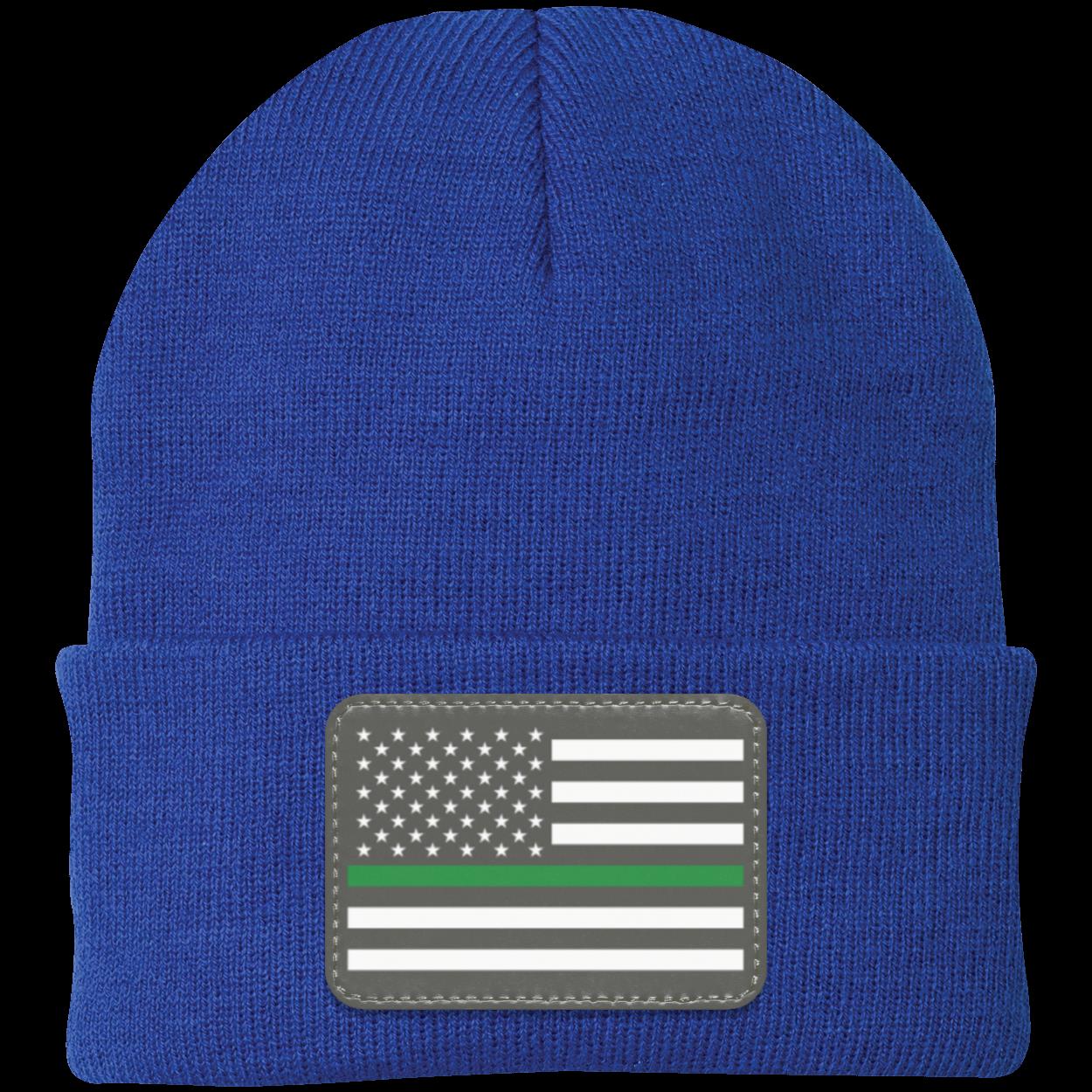 Green Line Military American Flag USA Patriot Knit Cap Beanie
