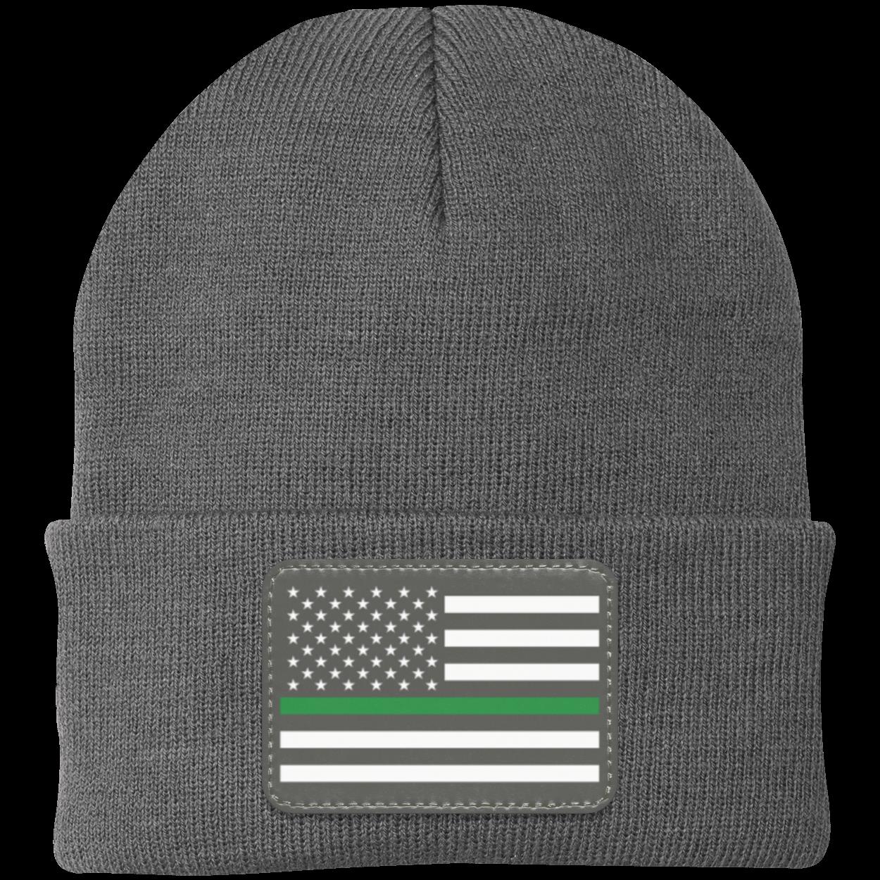 Green Line Military American Flag USA Patriot Knit Cap Beanie
