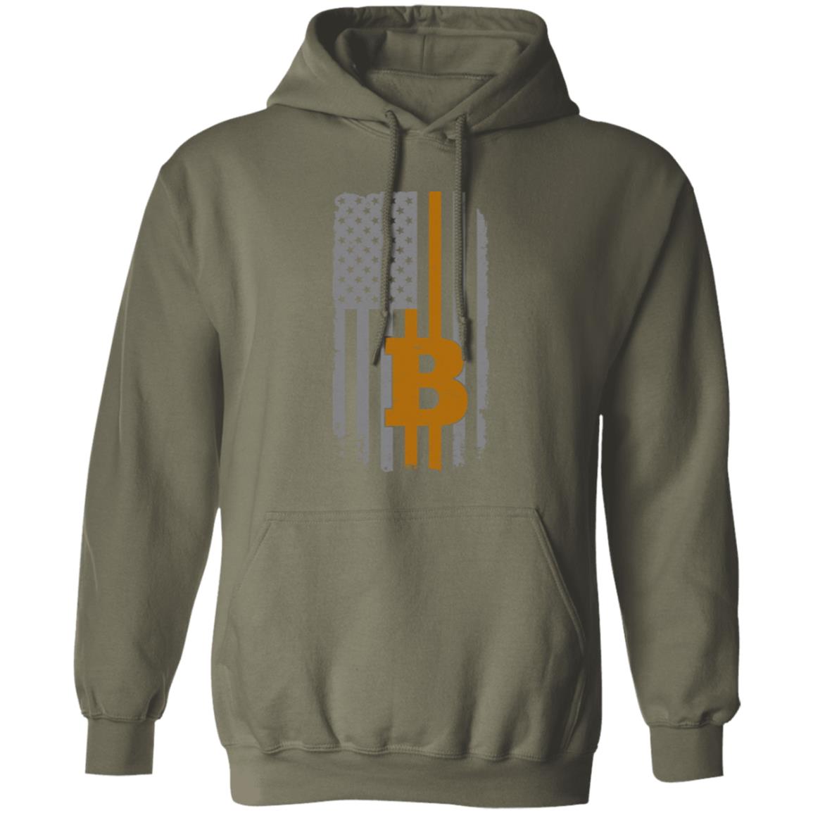BTC Bitcoin American Flag Pullover Hoodie