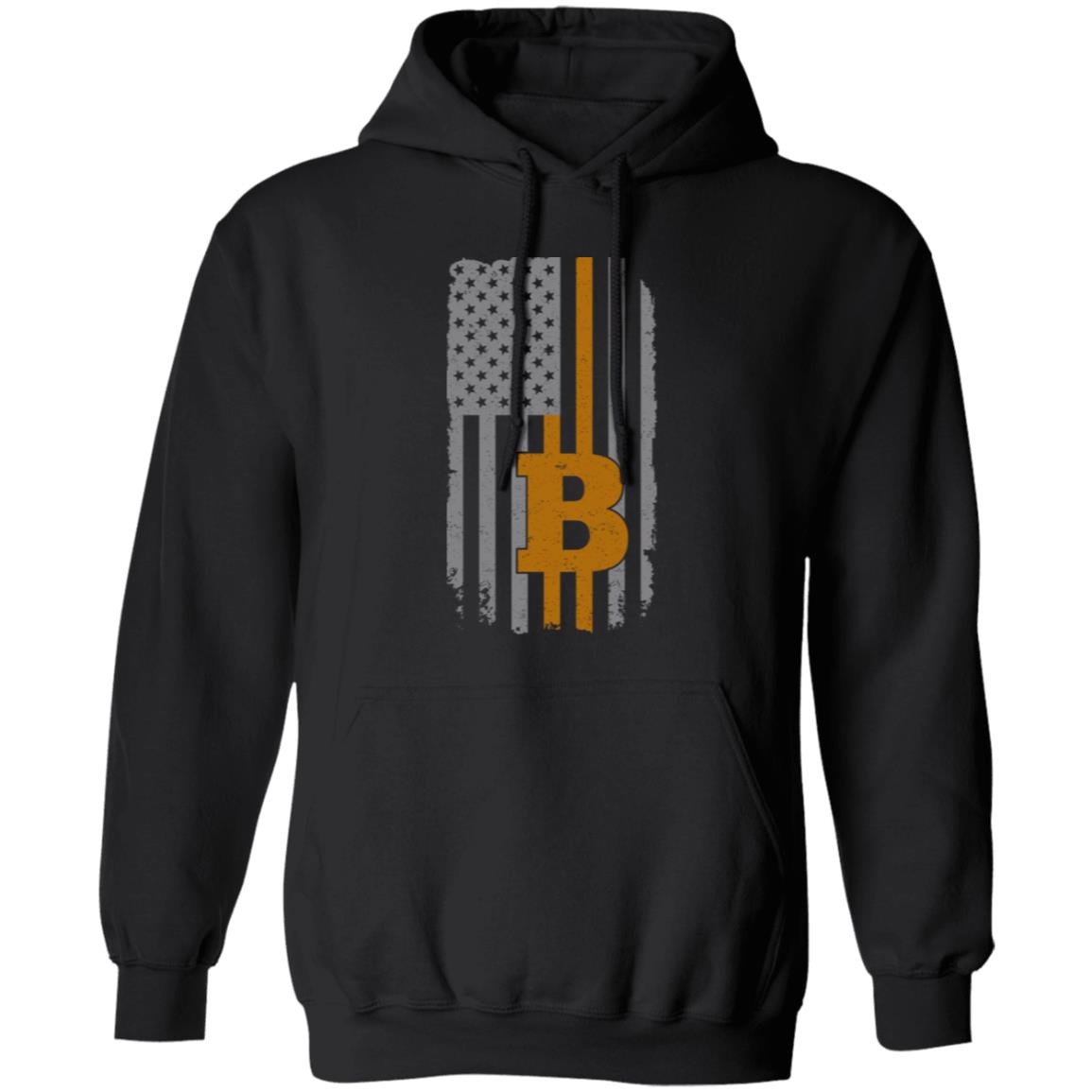 BTC Bitcoin American Flag Pullover Hoodie
