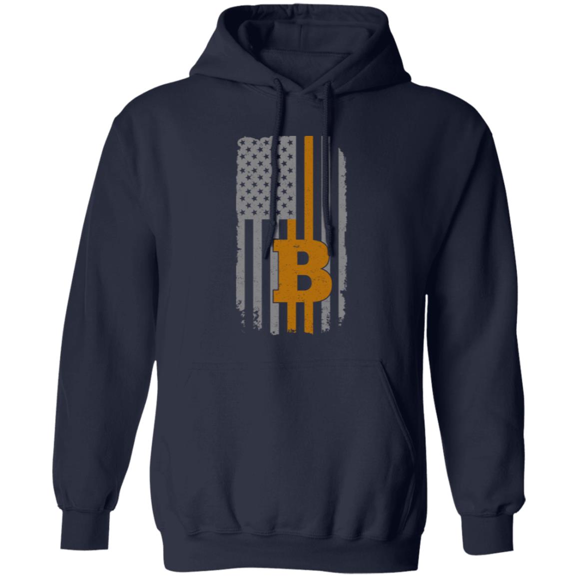 BTC Bitcoin American Flag Pullover Hoodie