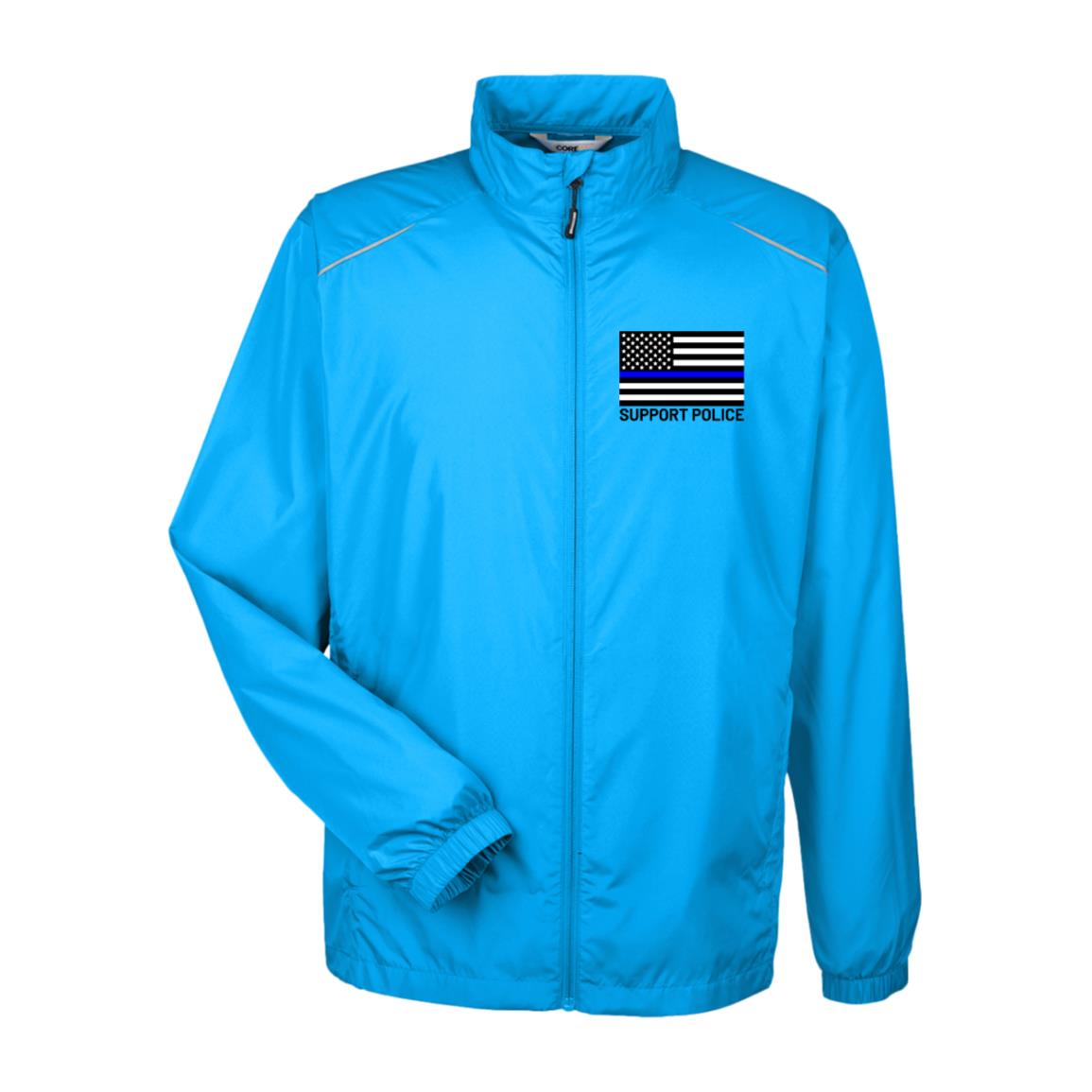 Support Police Blue Line American USA Flag Men's Jacket