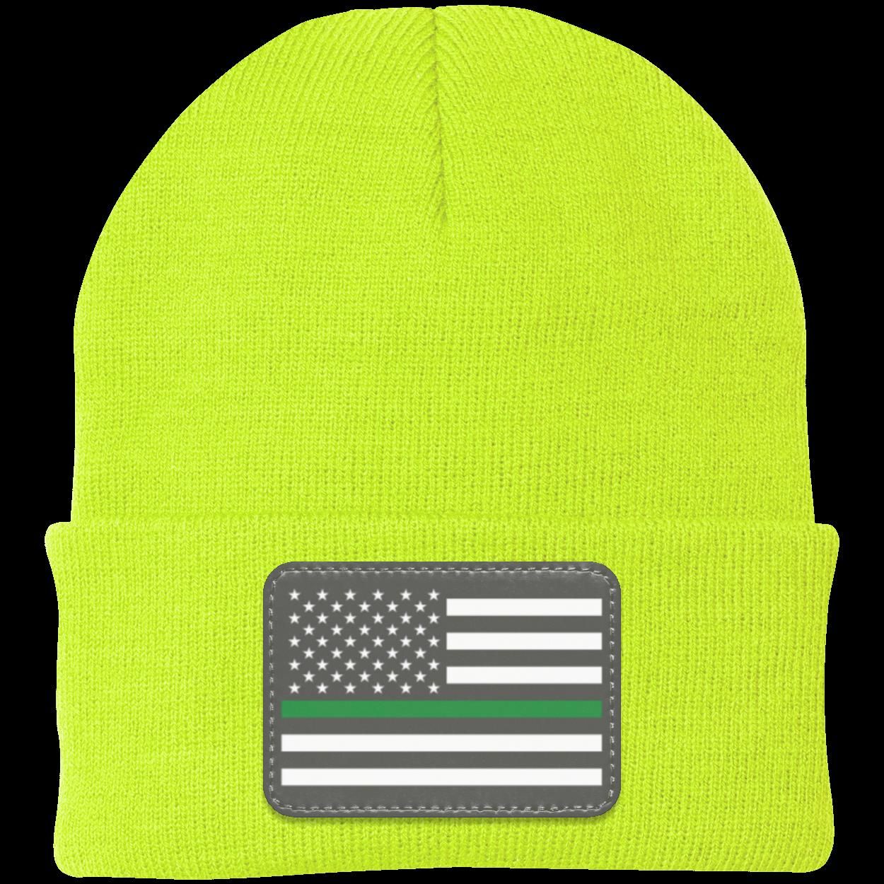 Green Line Military American Flag USA Patriot Knit Cap Beanie