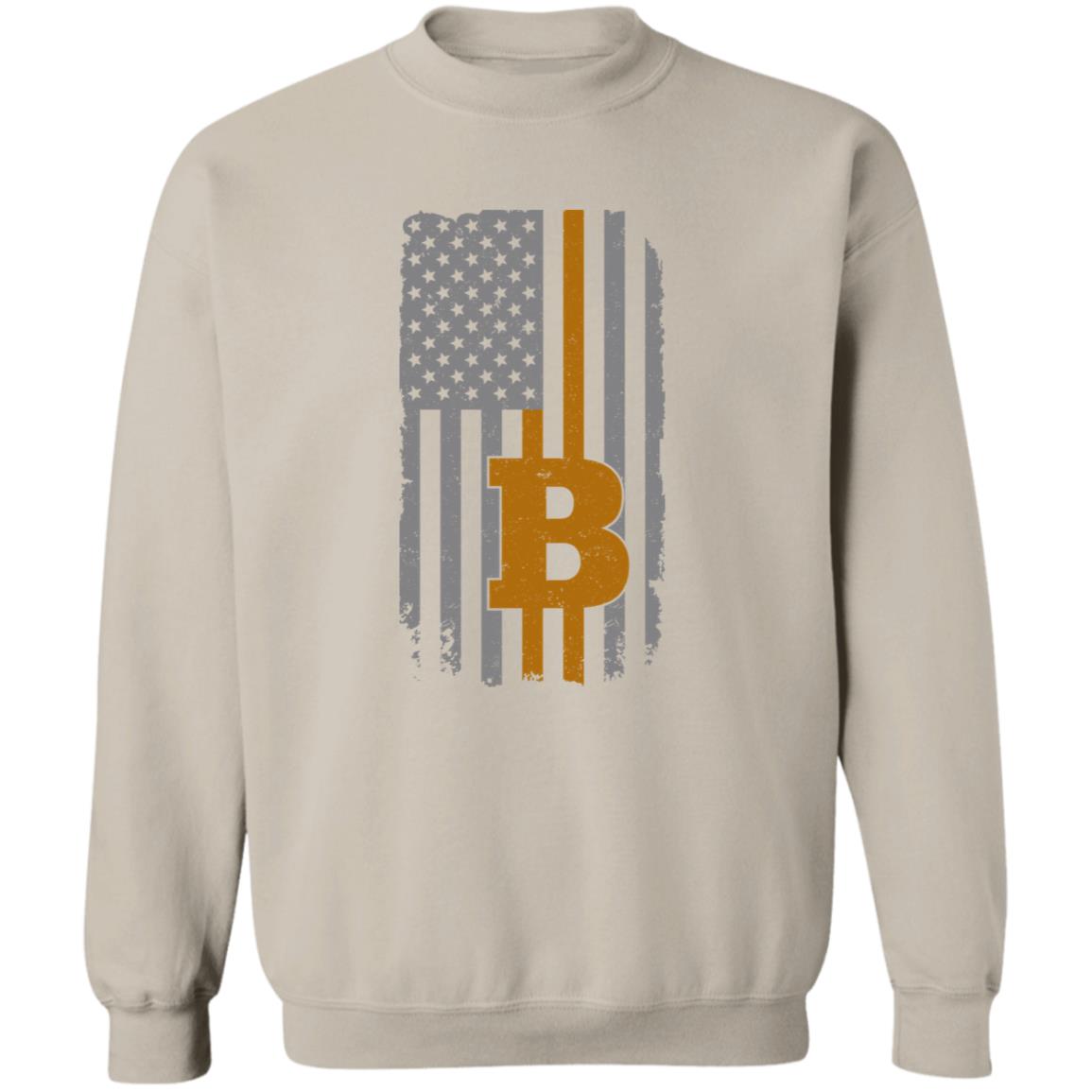 BTC Bitcoin American Flag Crewneck Sweatshirt