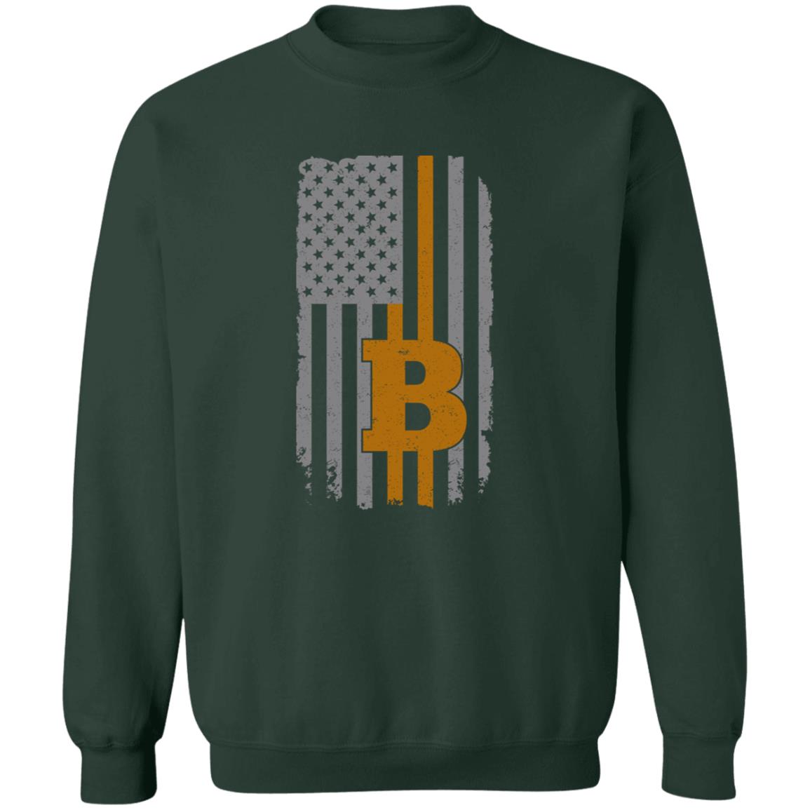 BTC Bitcoin American Flag Crewneck Sweatshirt