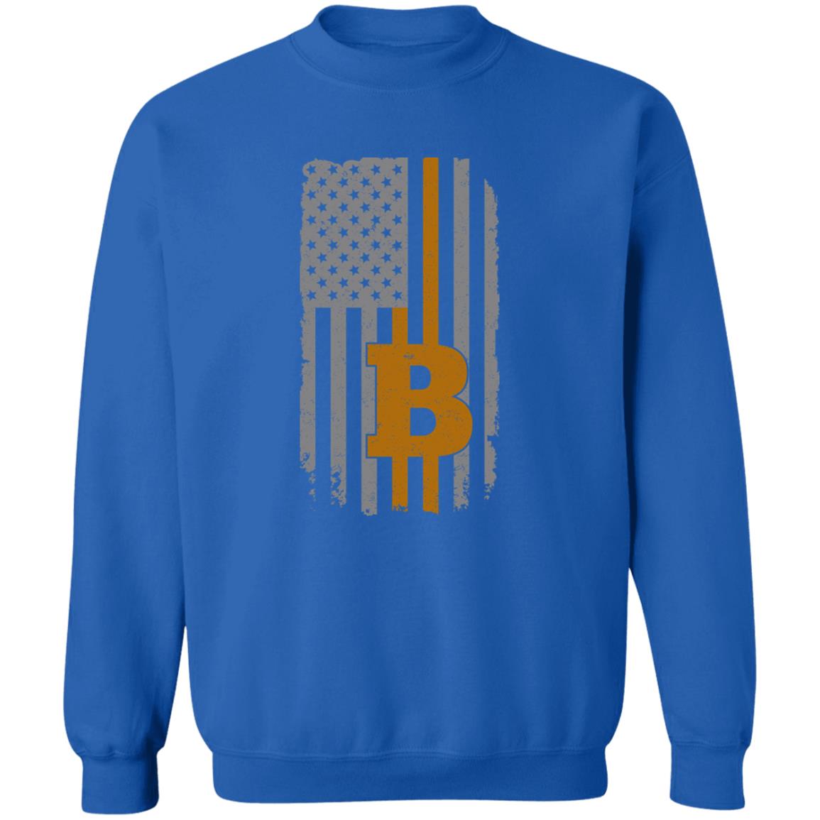 BTC Bitcoin American Flag Crewneck Sweatshirt