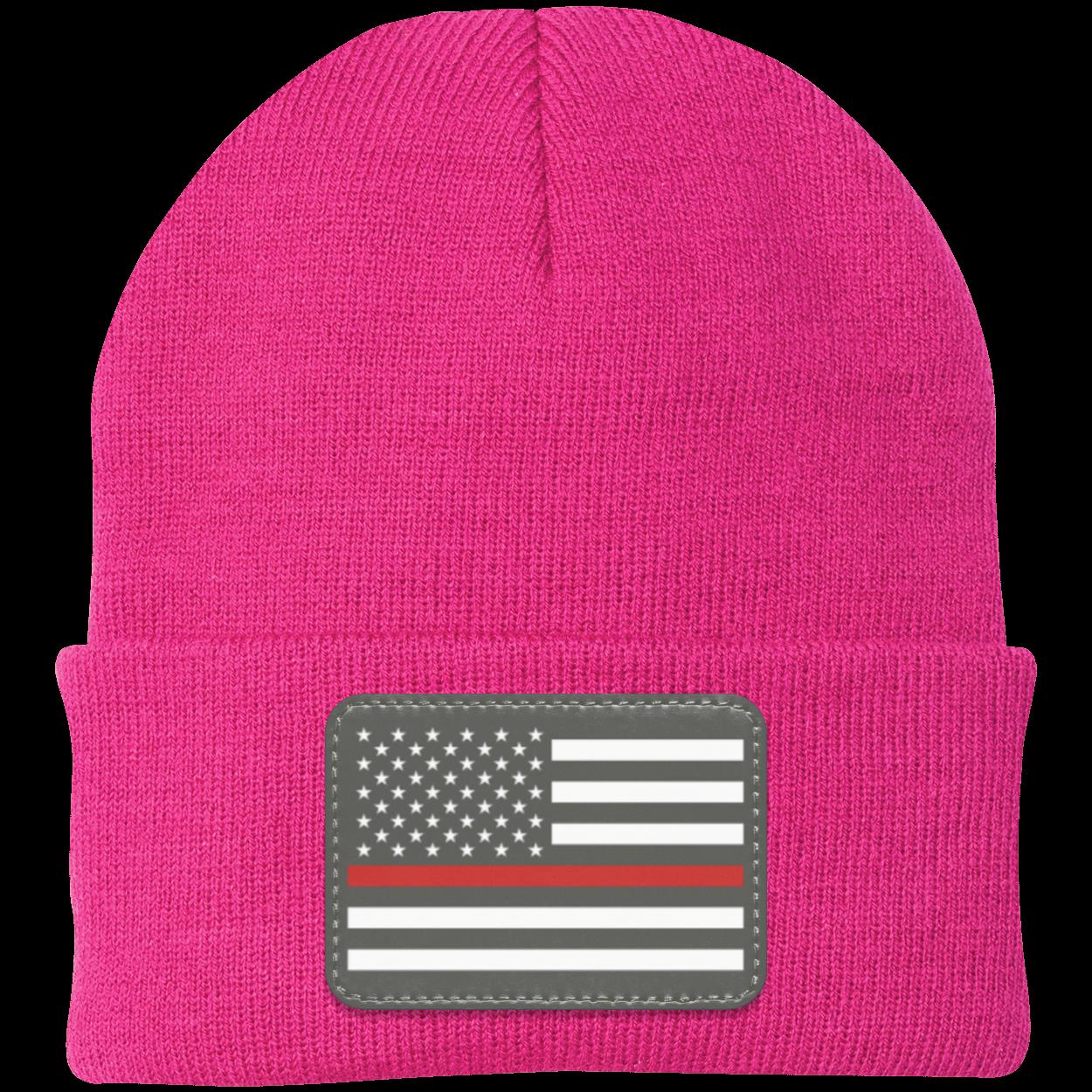 Red Line Firefighter First Responder American Flag Patriot Knit Cap Beanie