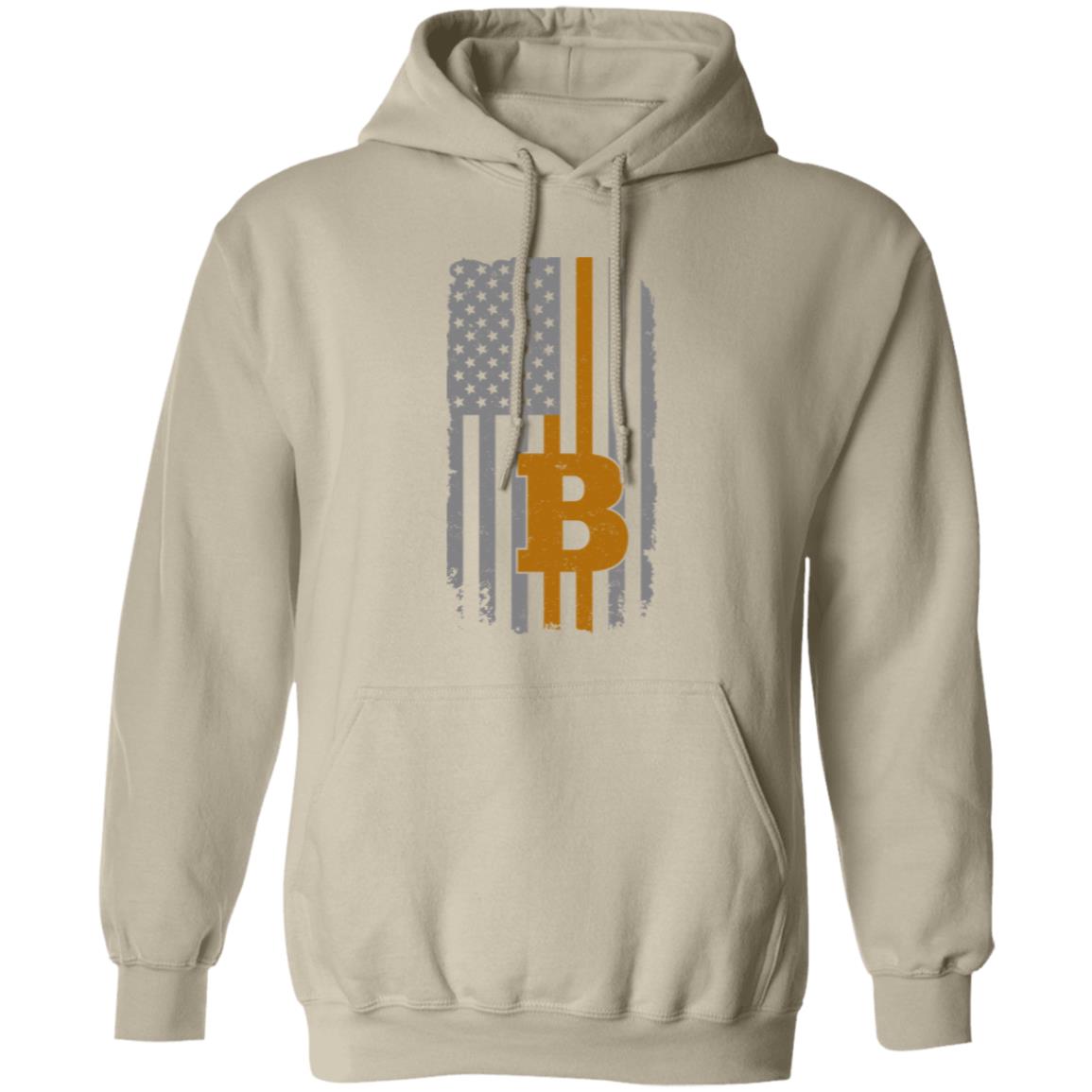 BTC Bitcoin American Flag Pullover Hoodie