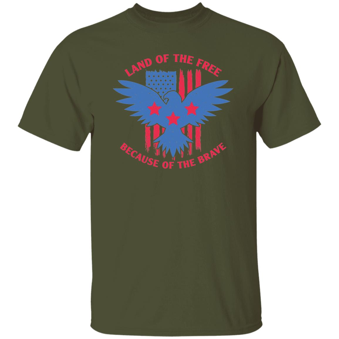 Land of the Free Because of the Brave USA Patriot T-Shirt