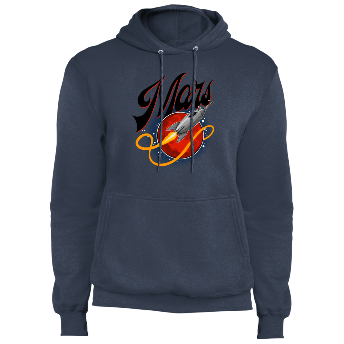 Men's Space Mars Space Ship Old Style Fleece Pullover Hoodie