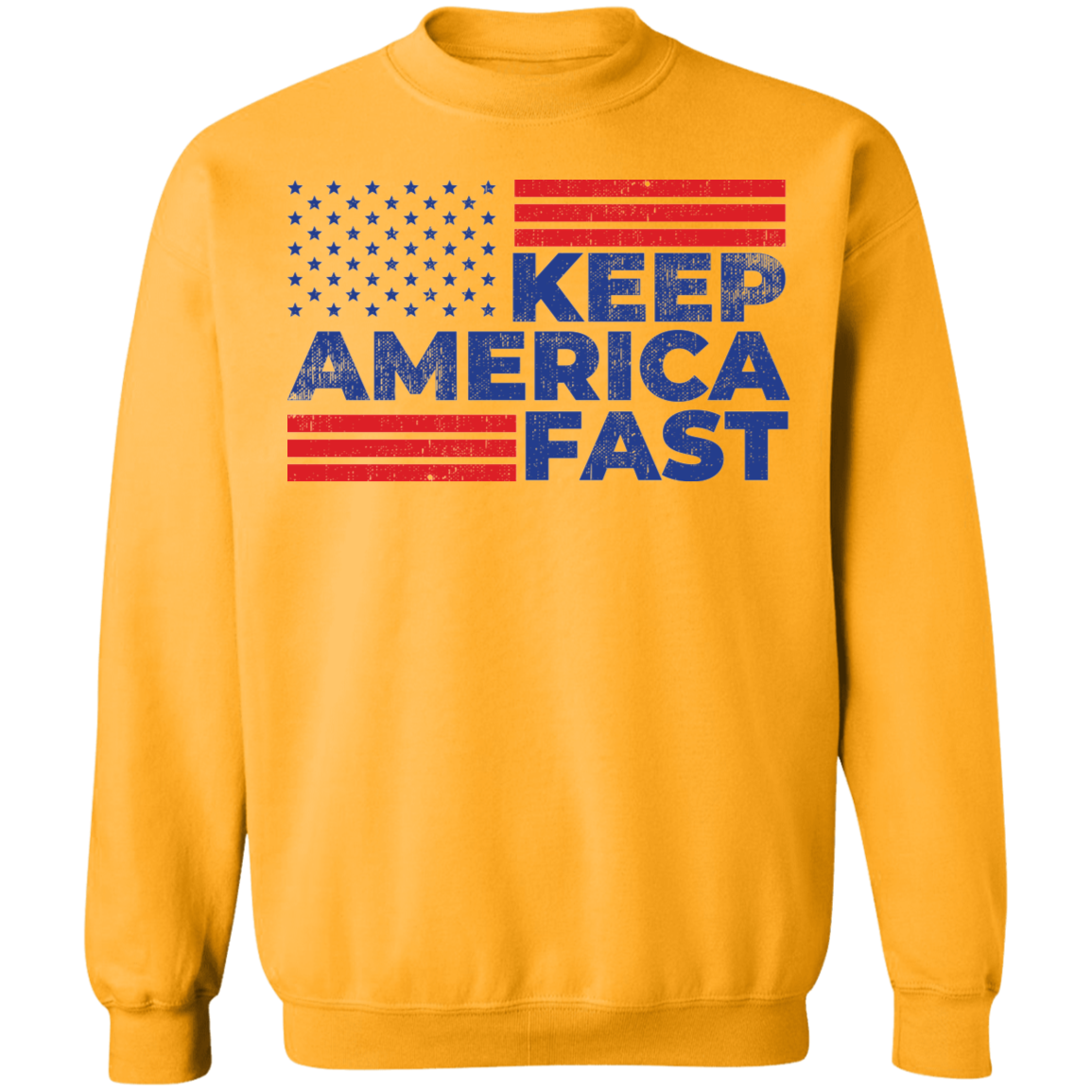 Keep America Fast American Flag Racing Crewneck Sweatshirt