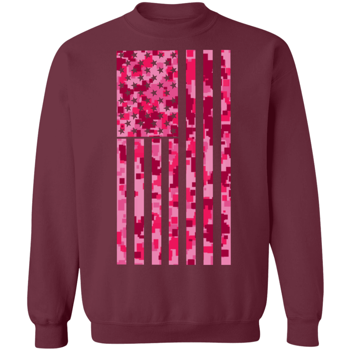 Pink American Flag Crewneck Sweatshirt