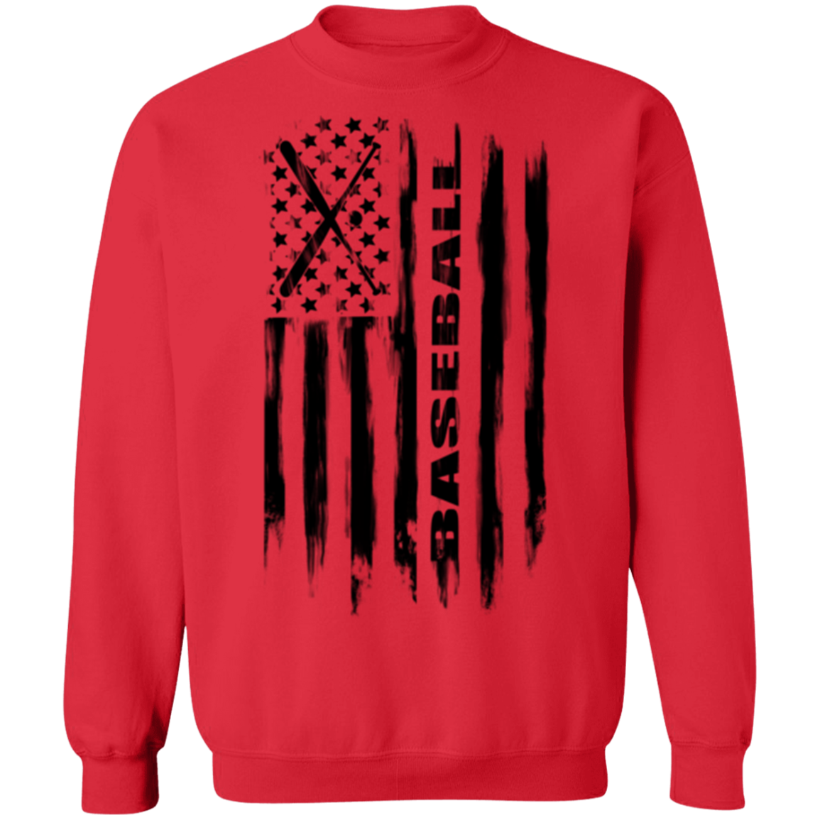 Baseball American Flag Crewneck Sweatshirt