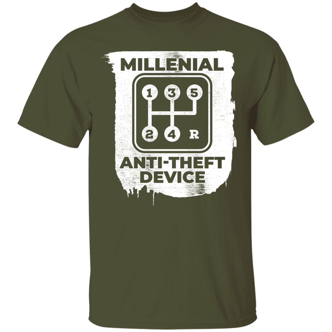 Millennial Anti-Theft Device Manual Stick Shift 5-Speed Device T-Shirt