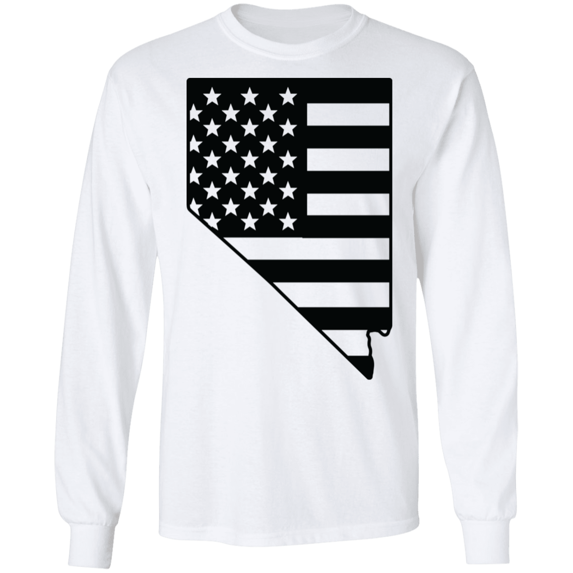 Nevada American Flag State Long Sleeve T-Shirt