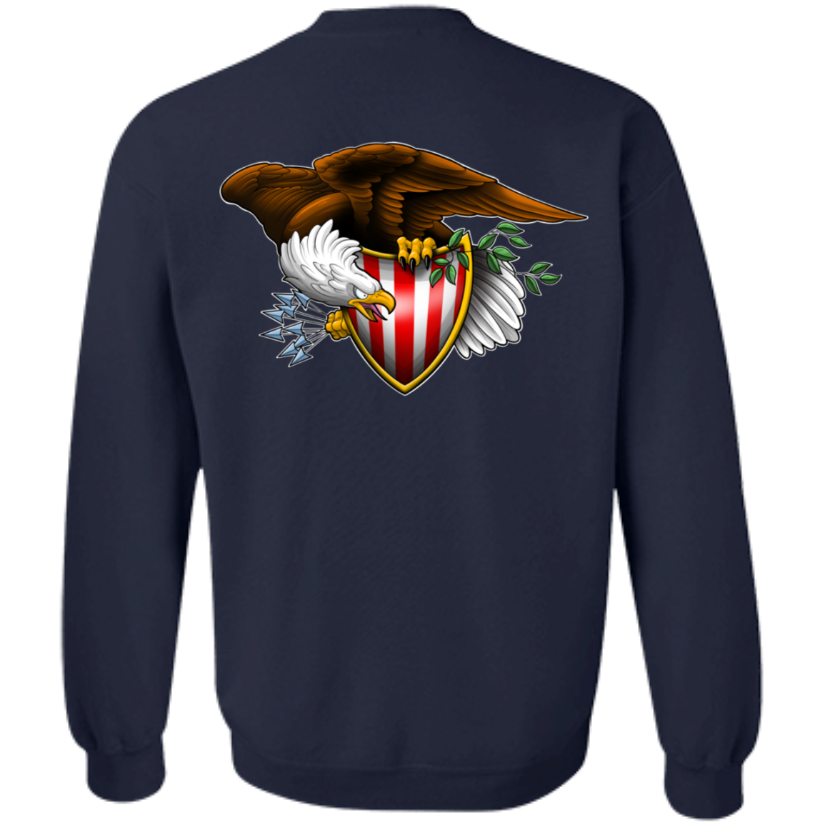 Patriot American Bald Eagle Double Sided Crewneck Sweatshirt
