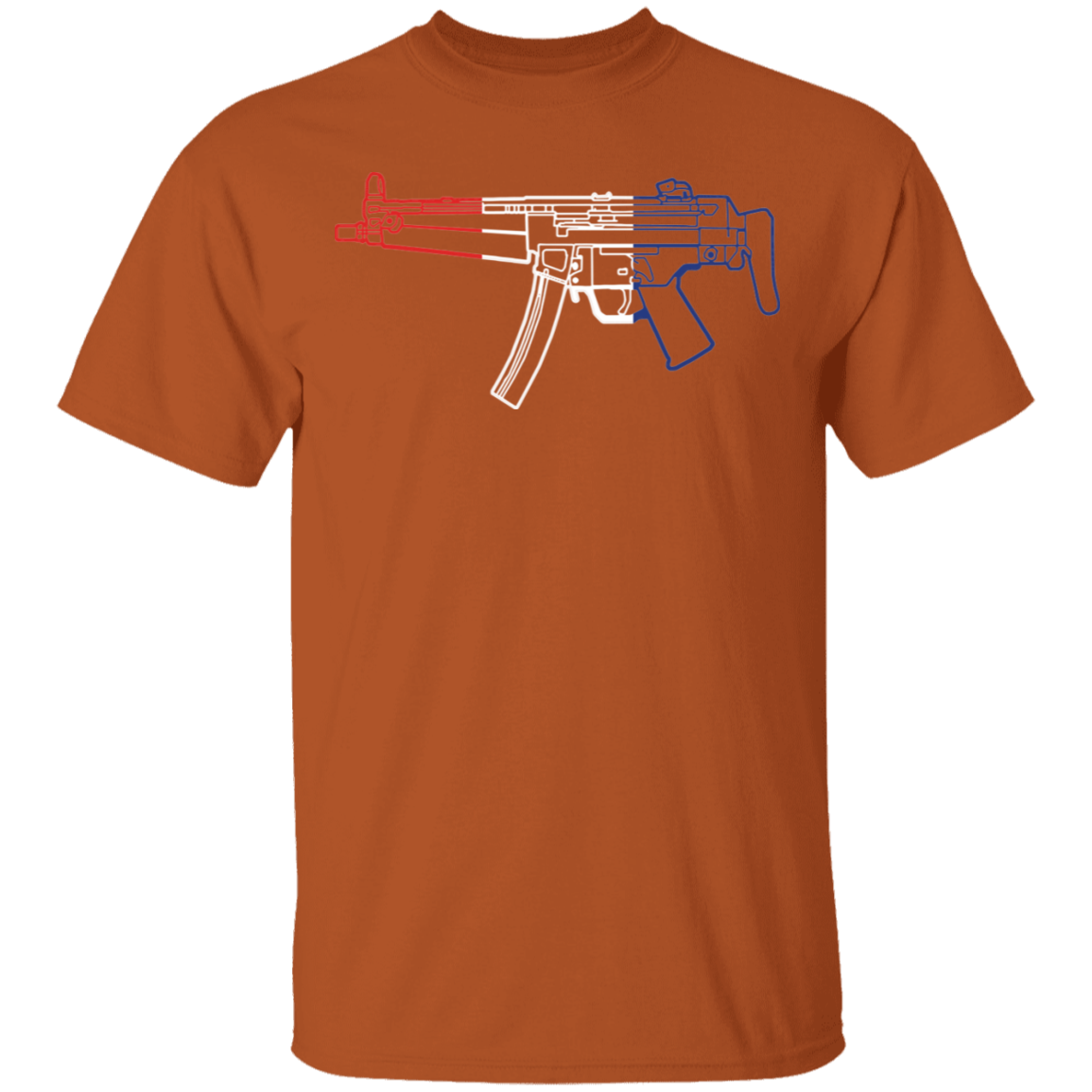 MP5 Firearm Rifle Red White Blue T-Shirt