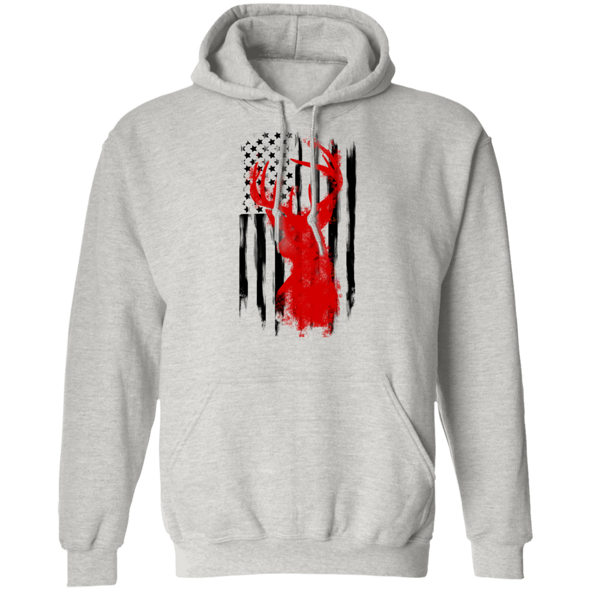 American Flag Hunting Deer Pullover Hoodie