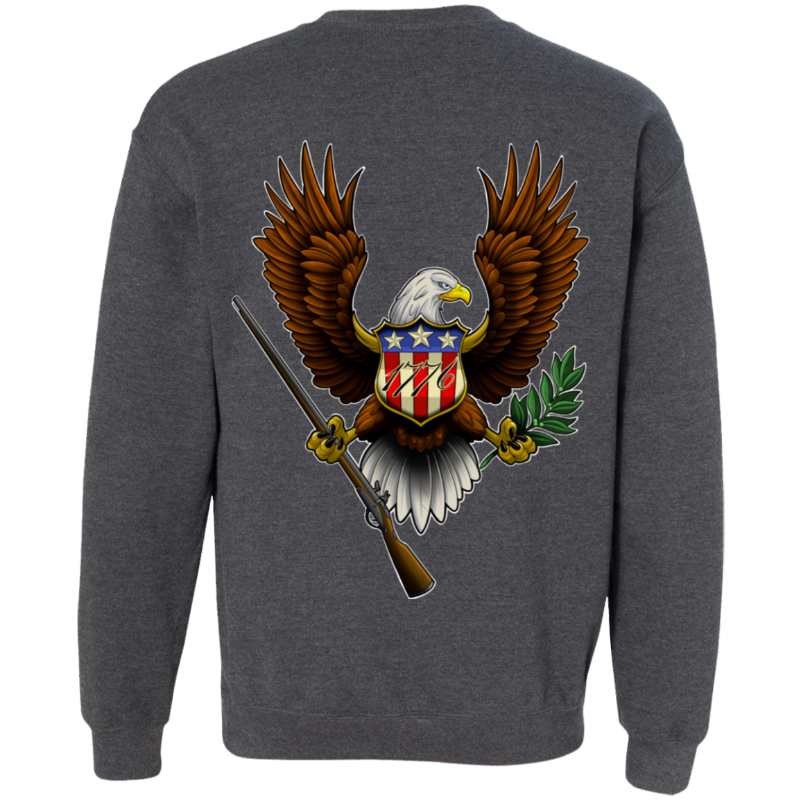 Patriot 1776 American Bald Eagle Double Sided Crewneck Sweatshirt