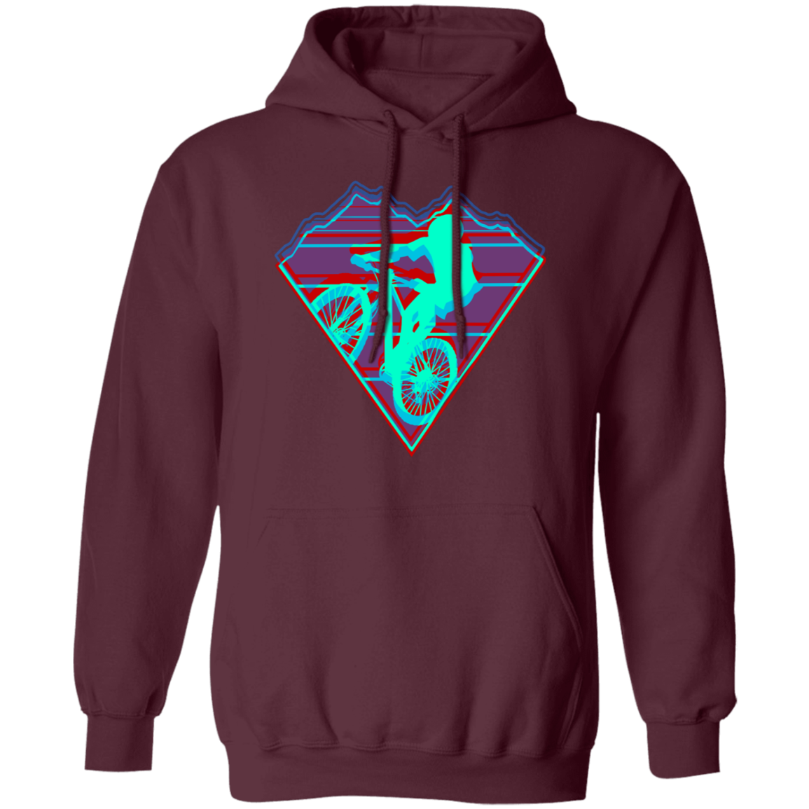 Retro Mountain Biker Pullover Hoodie