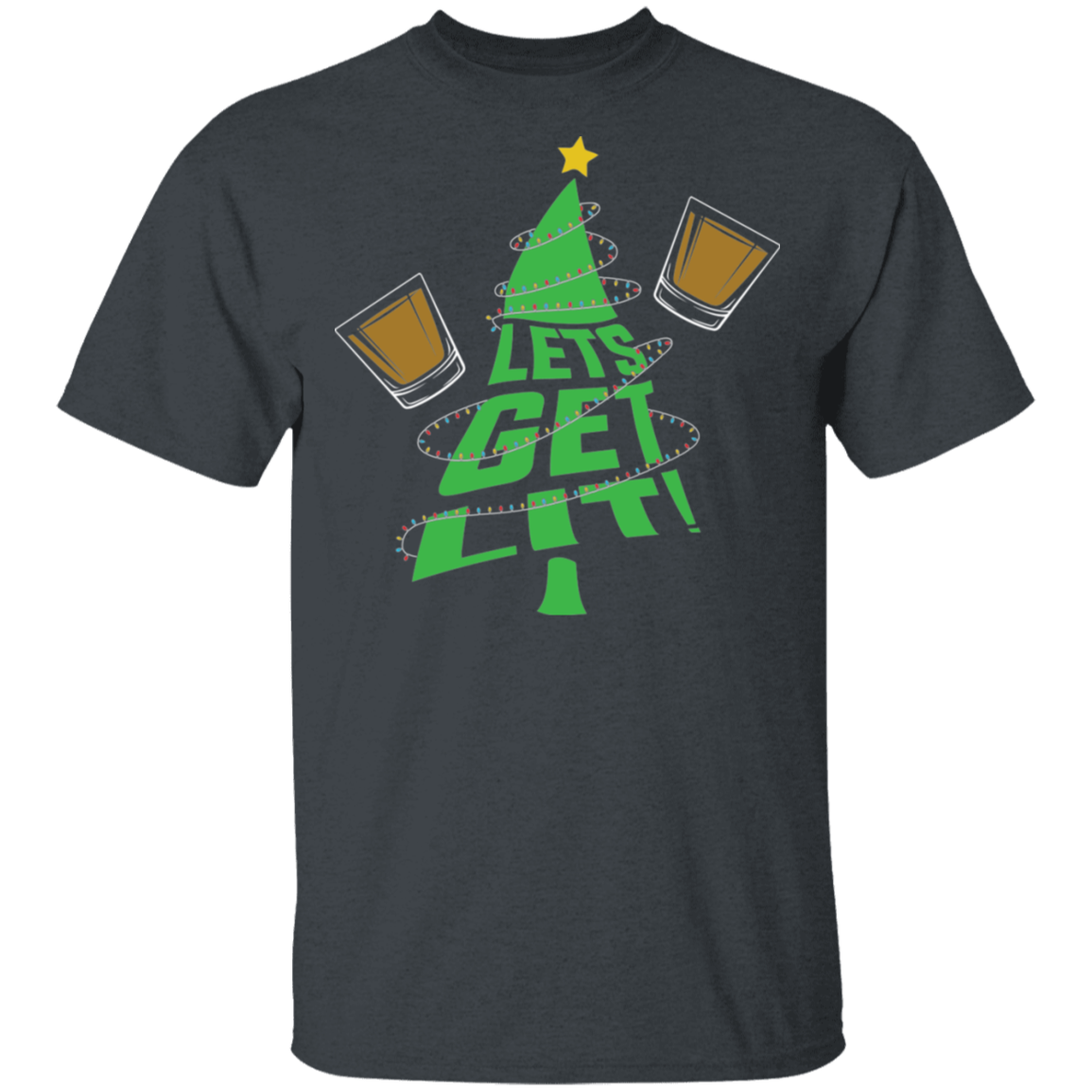 Lets Get Lit! Christmas Tree Ugly Christmas T-Shirt