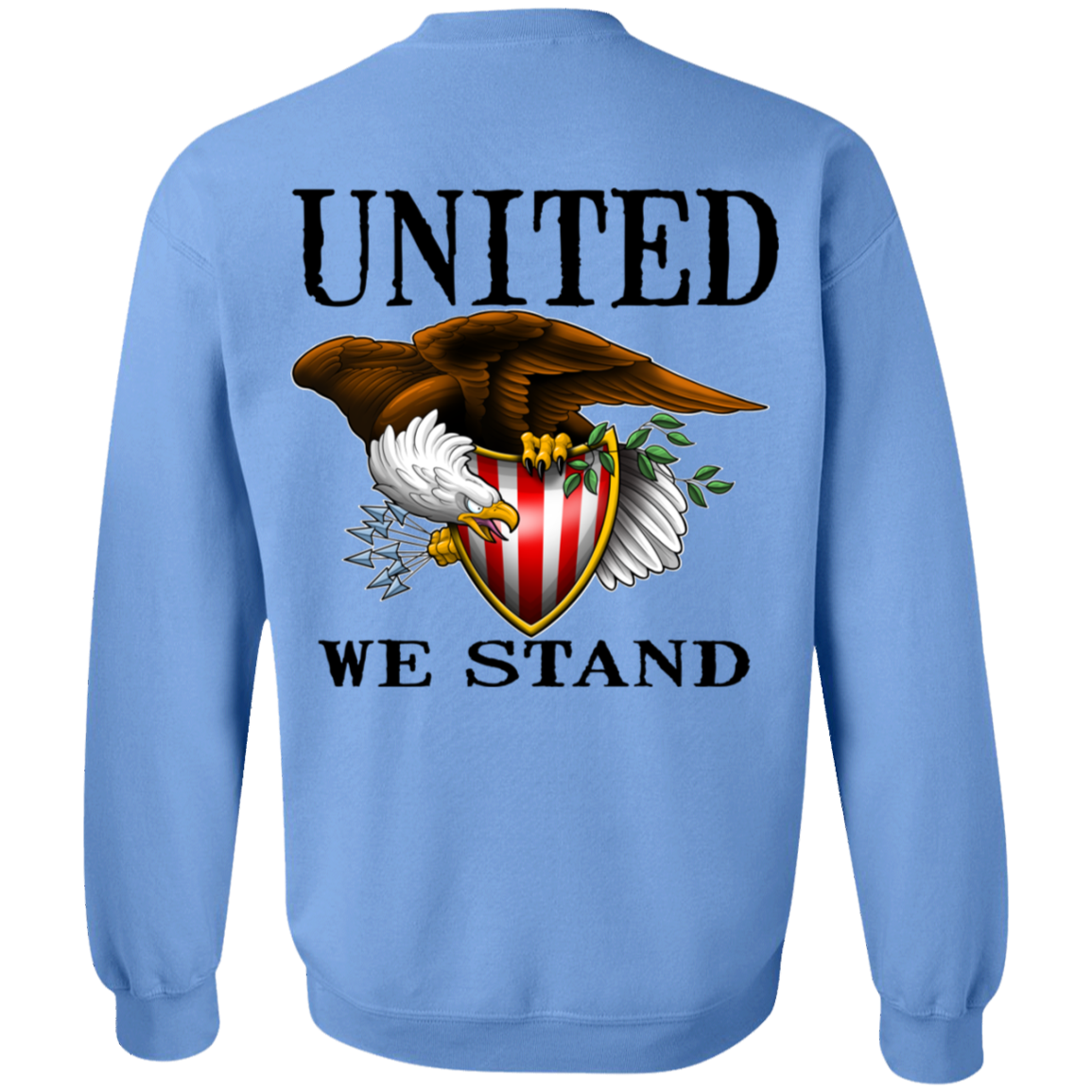 1776 American Bald Eagle United We Stand Double Sided Crewneck Sweatshirt