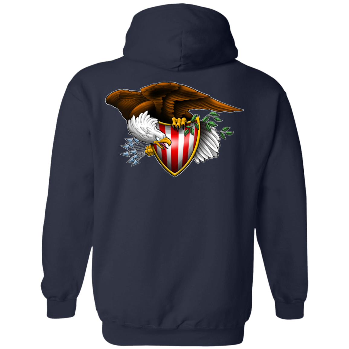 Patriot American Bald Eagle Double Sided Pullover Hoodie