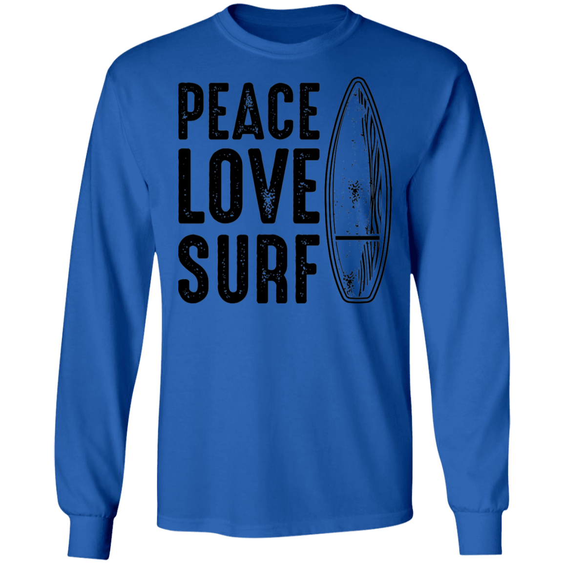 Peace Love Surf Beach Long Sleeve T-Shirt