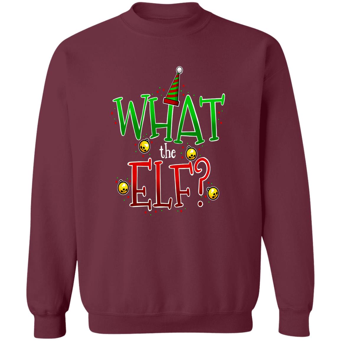 What the Elf? Funny Christmas Crewneck Sweatshirt