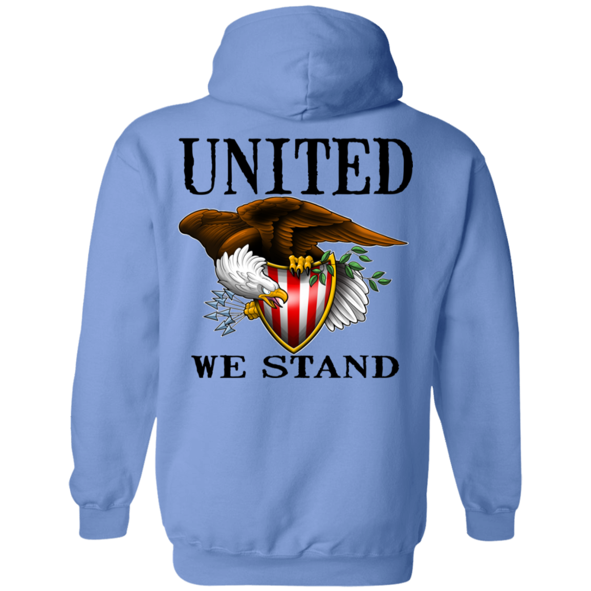 1776 American Bald Eagle United We Stand Double Sided Pullover Hoodie