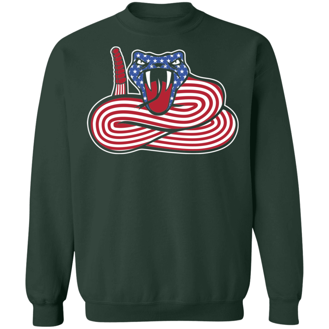 Rattlesnake American Flag USA Crewneck Sweatshirt