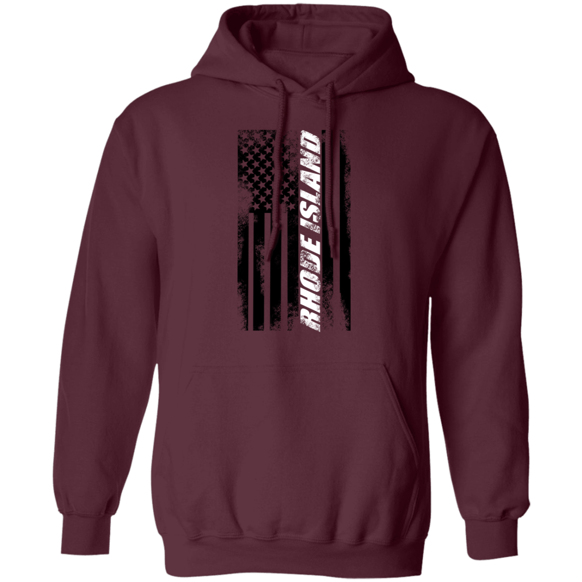 Rhode Island American Flag Pullover Hoodie