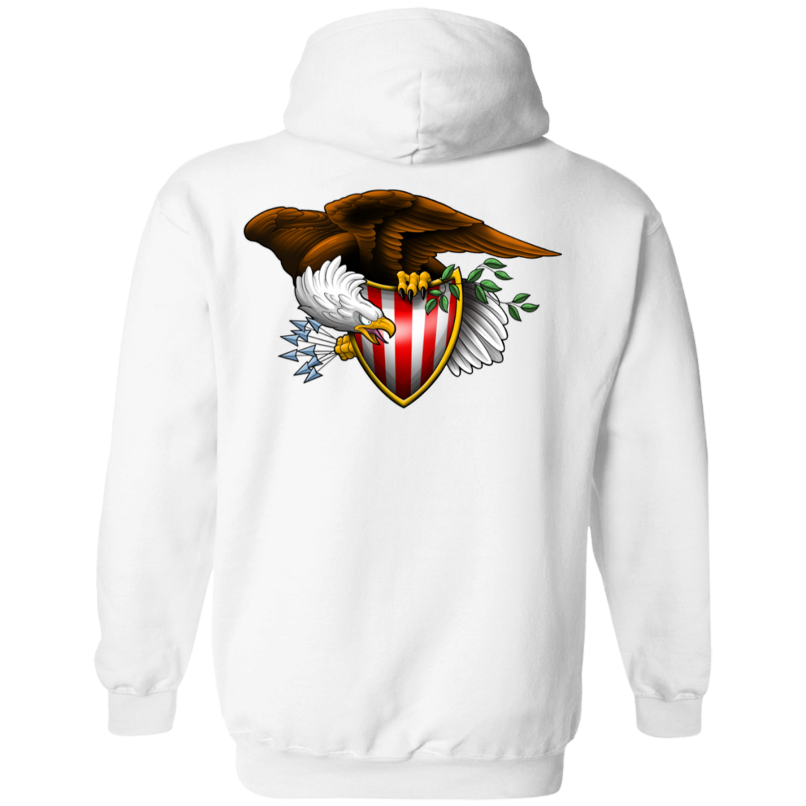 Patriot American Bald Eagle Double Sided Pullover Hoodie
