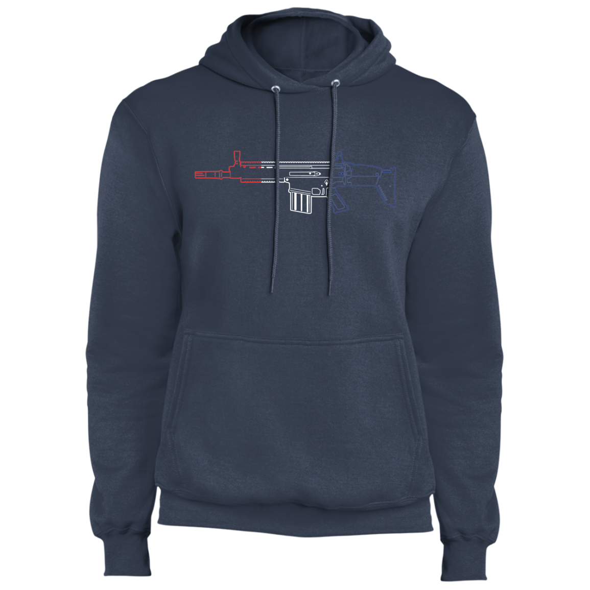 Scar Firearm Rifle Red White Blue Pullover Hoodie