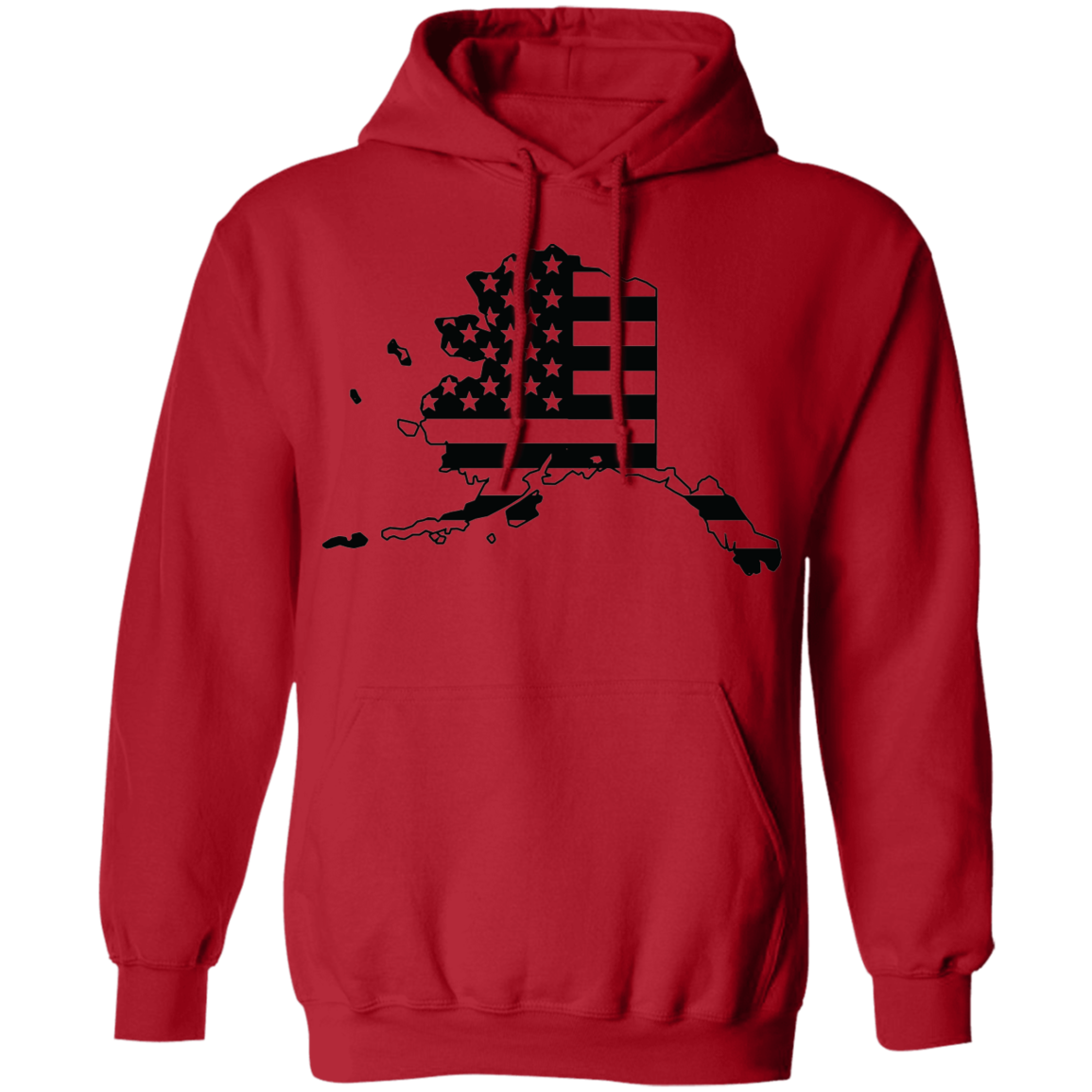 Alaska AK State American Flag Pride Pullover Hoodie