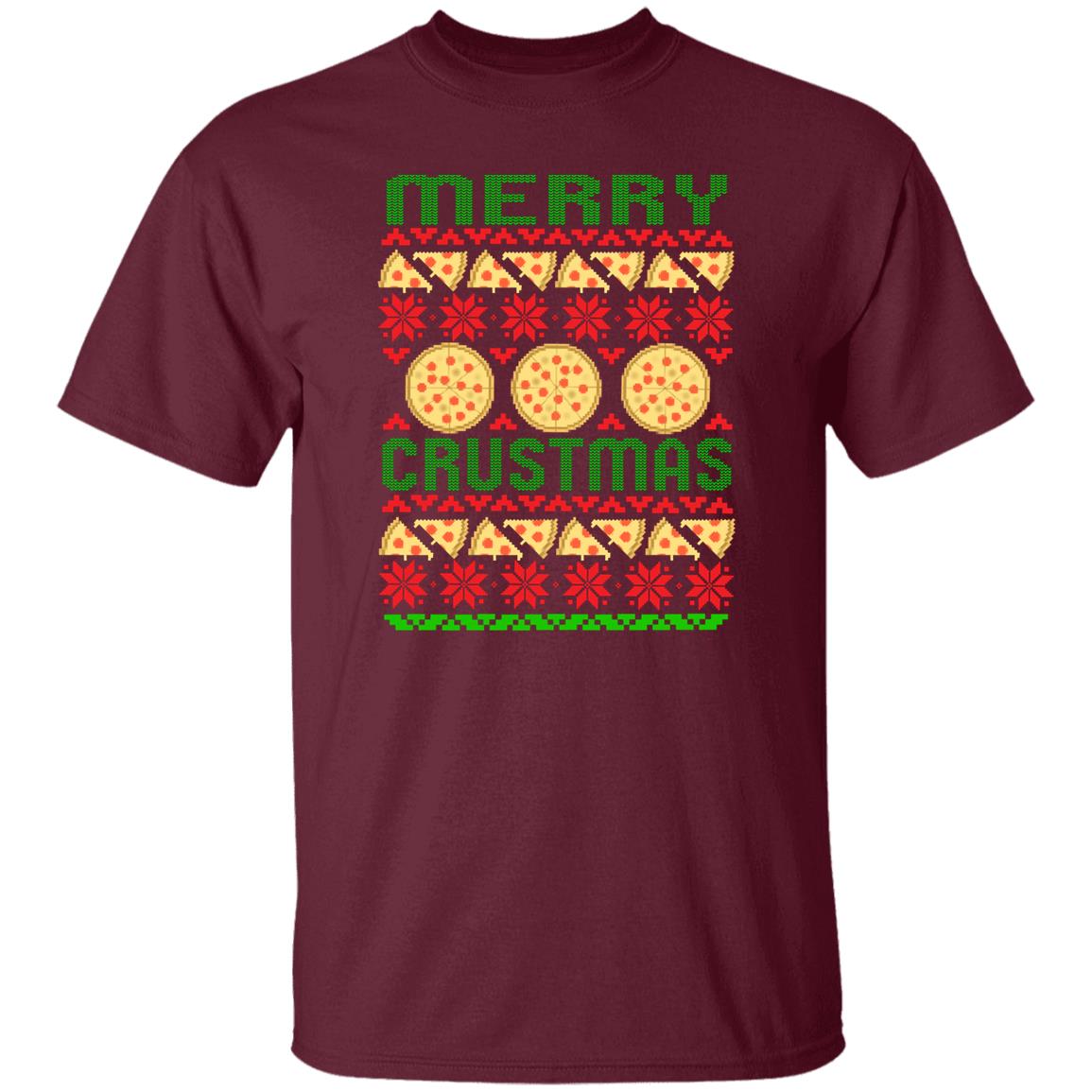 Merry Crustmas Pizza Funny Christmas T-Shirt