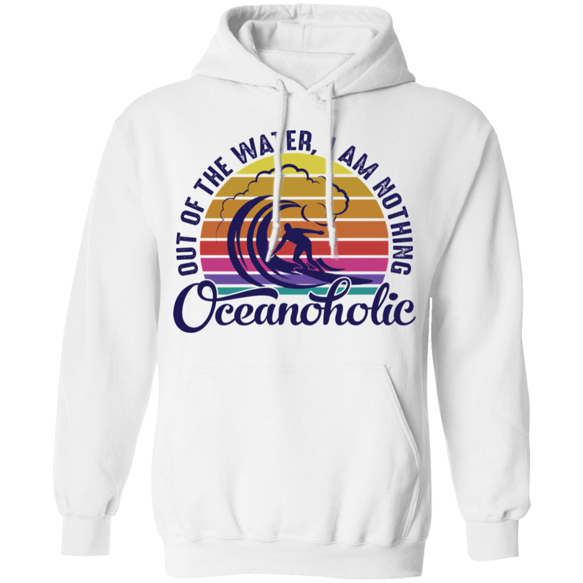 Oceanholic Surfing Beach Ocean Pullover Hoodie