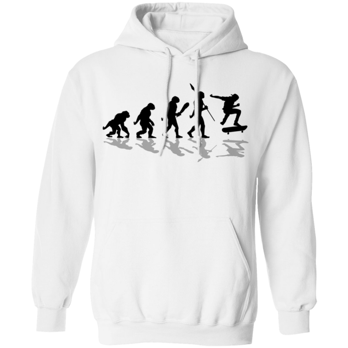 The Evolution of Man Skateboarding Skateboard Pullover Hoodie
