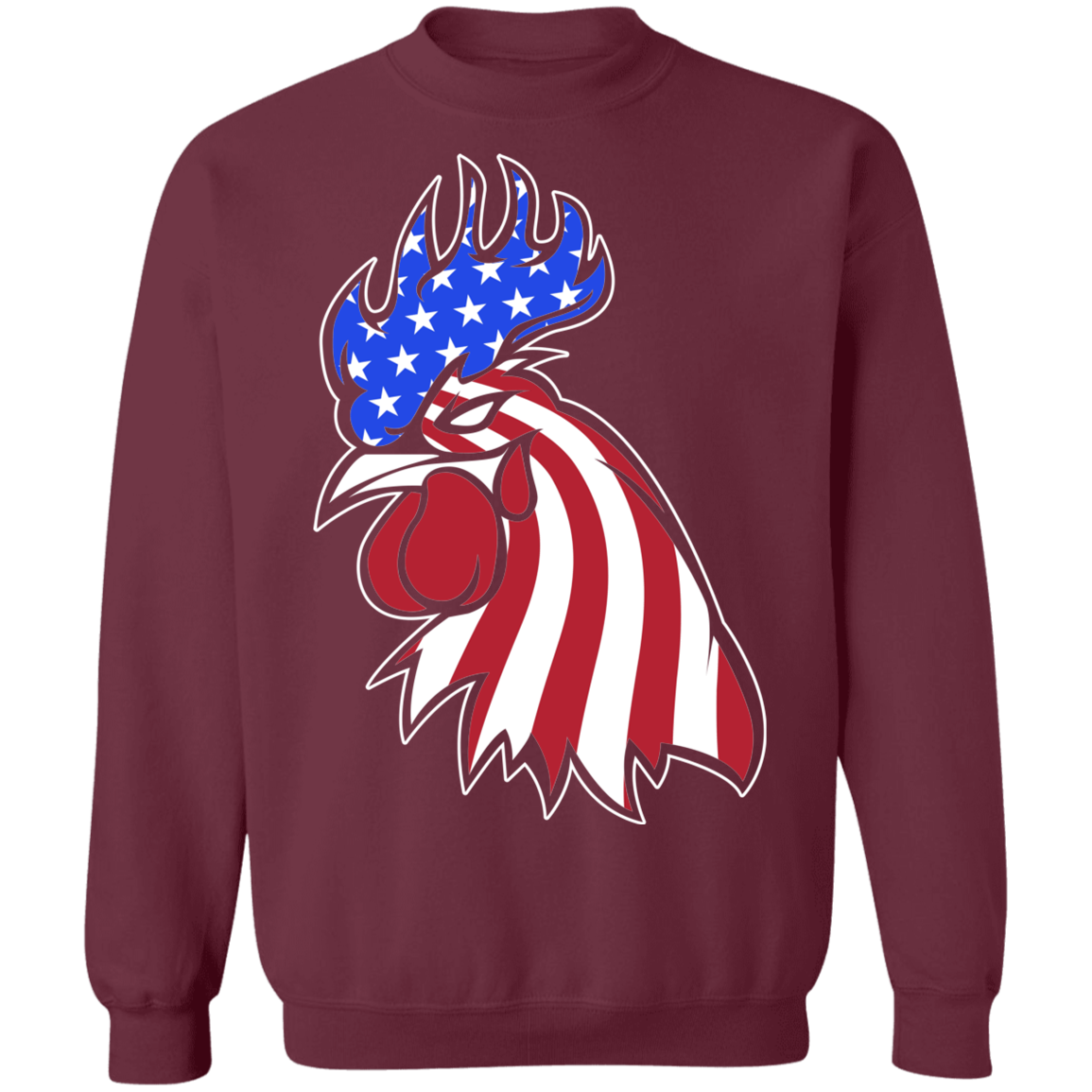Rooster American Flag USA Crewneck Sweatshirt