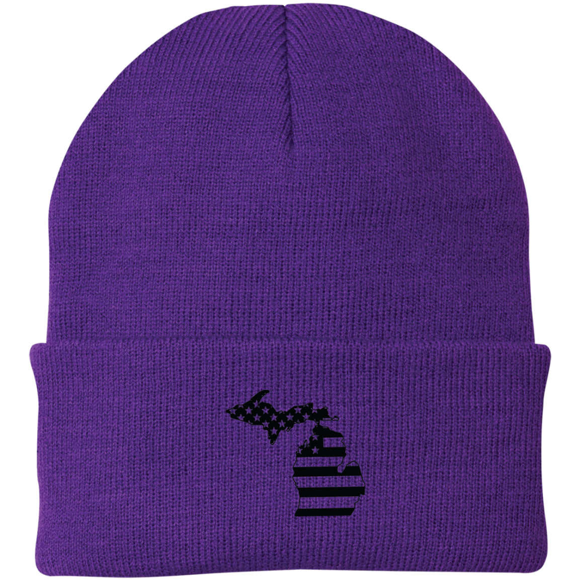 Michigan State American Flag Beanie Cap