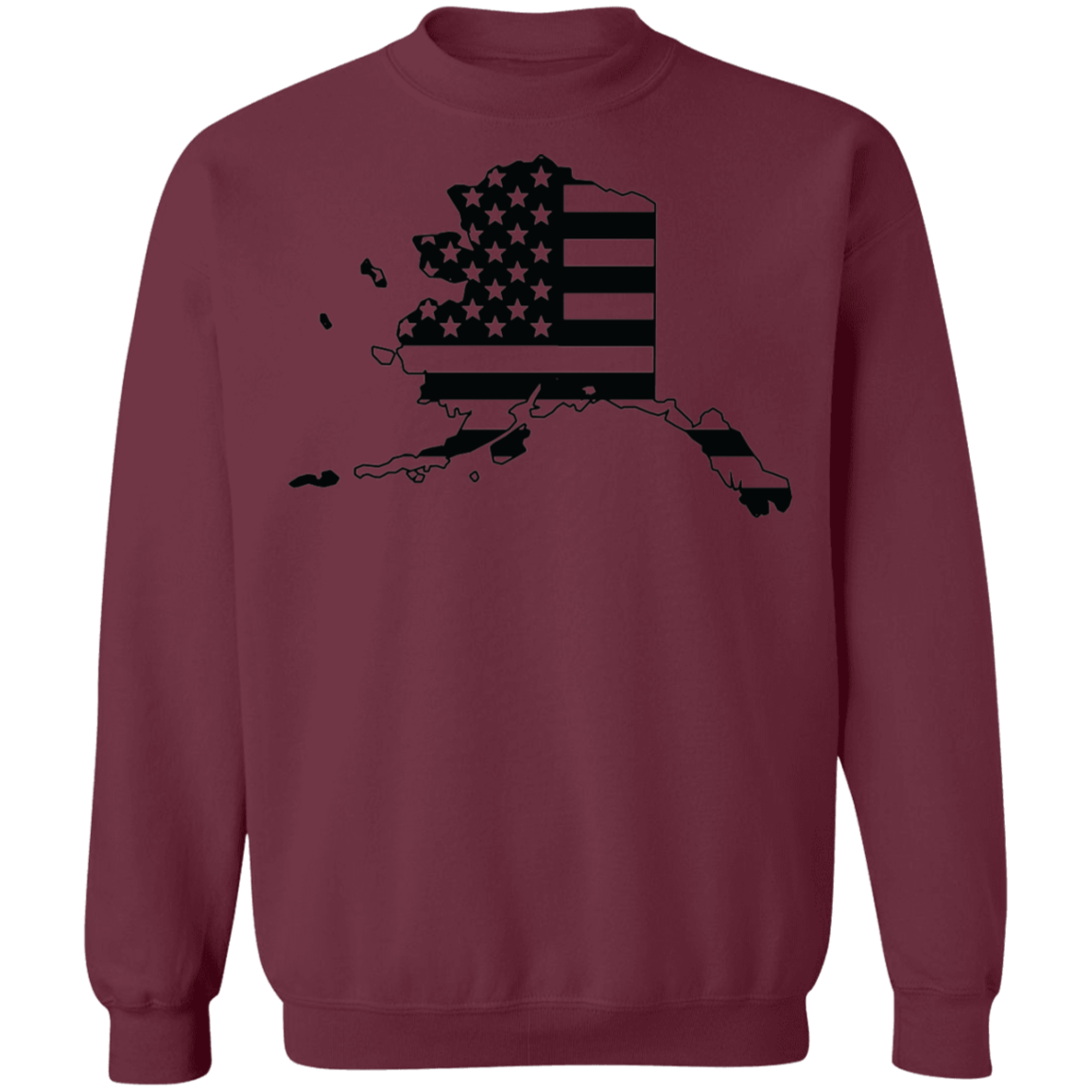 Alaska State American Flag USA Crewneck Sweatshirt