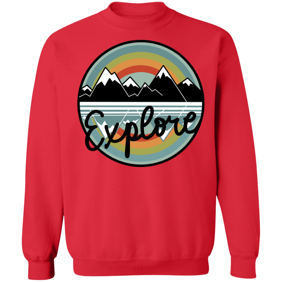 Explore Mountains Hiking Camping Crewneck Sweatshirt