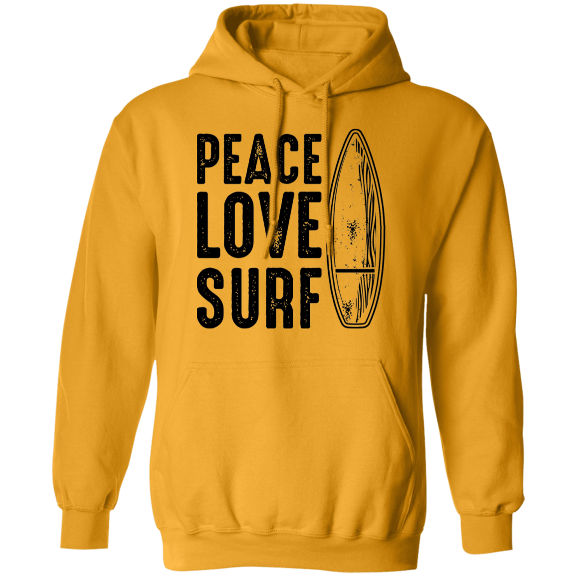Peace Love Surf Ocean Beach Pullover Hoodie
