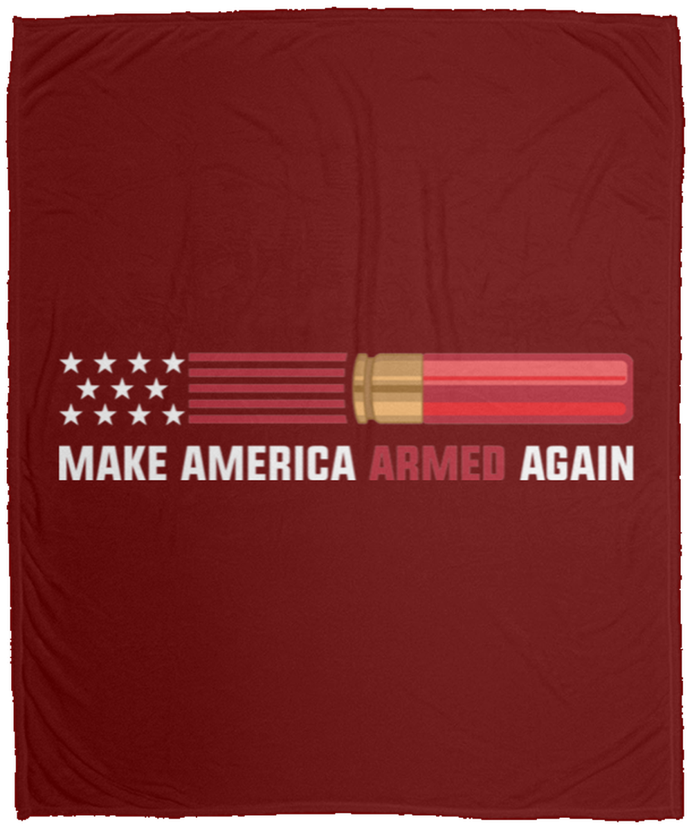 12 Gauge Make American Armed Again Bullet Flag Fleece Blanket - 50x60