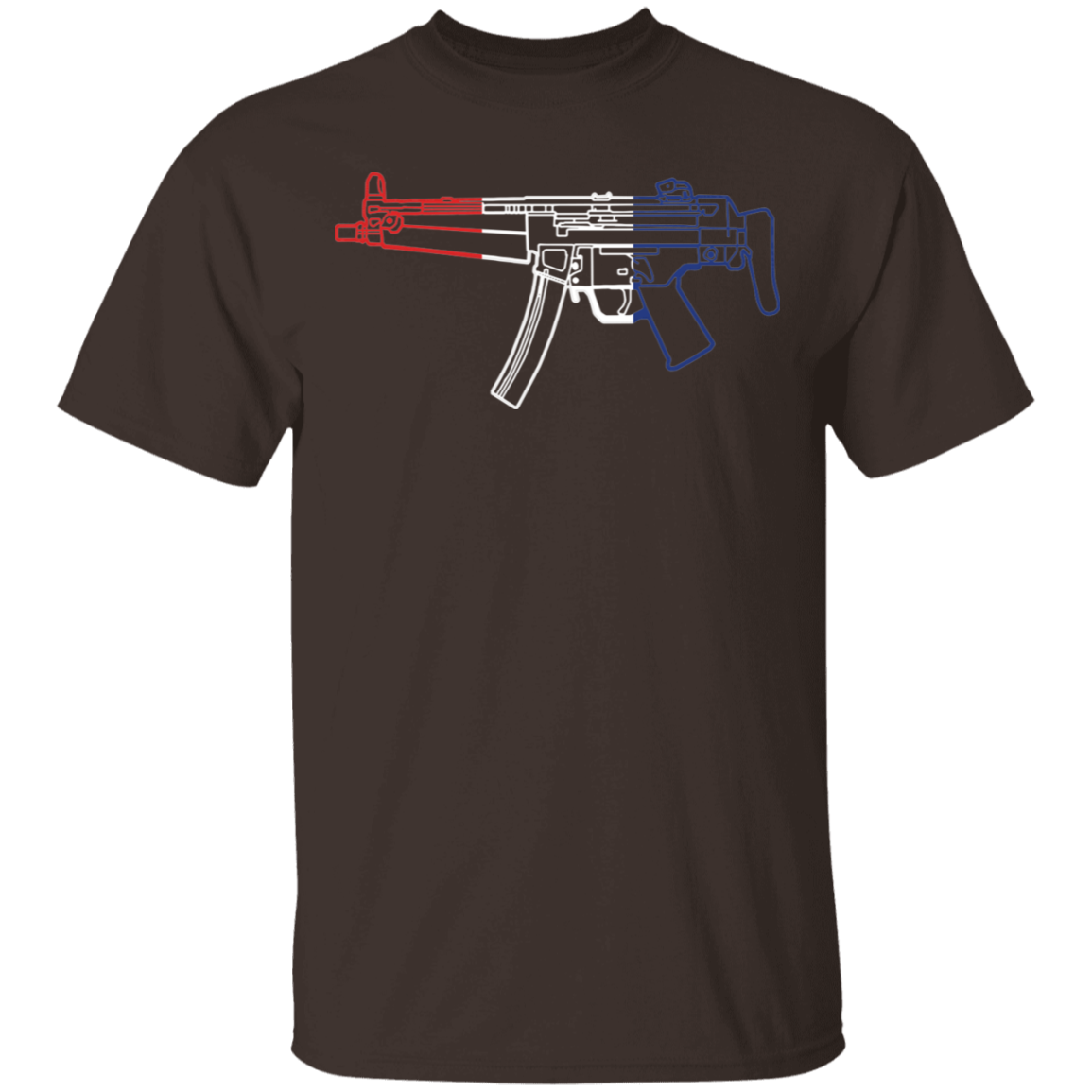 MP5 Firearm Rifle Red White Blue T-Shirt
